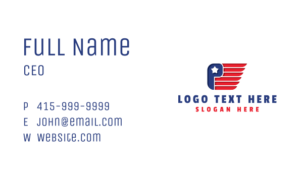 American Flag Letter P Business Card Design Image Preview