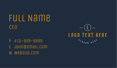Classic Clothing Brand Lettermark Business Card Image Preview