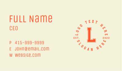 Varsity League Lettermark Business Card Image Preview