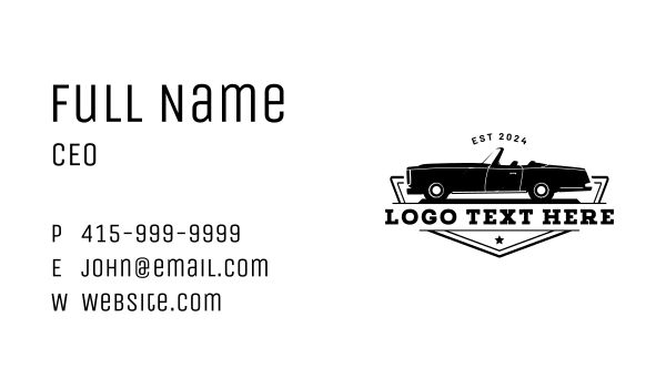 Classic Car Garage Business Card Design Image Preview