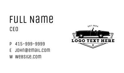 Classic Car Garage Business Card Image Preview