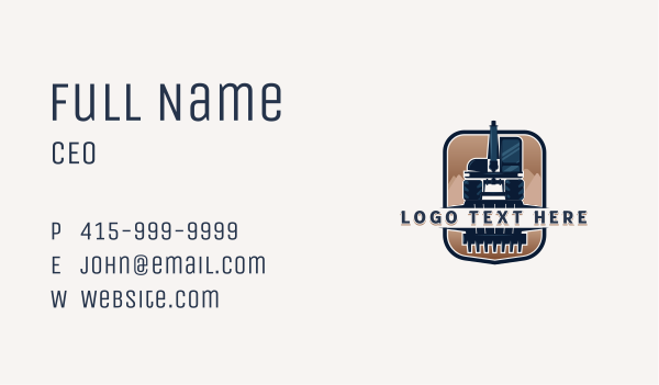 Excavator Heavy Equipment Business Card Design Image Preview