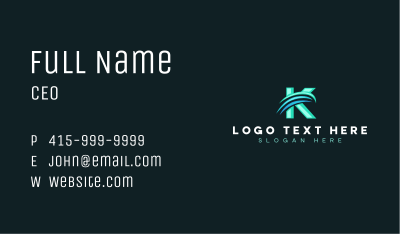 Generic Wave Letter K Business Card Image Preview