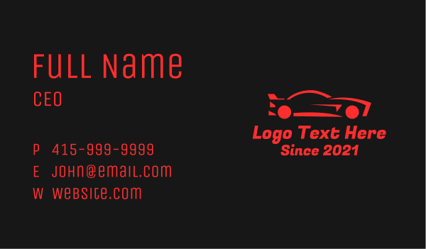 Red Race Car Business Card Design Image Preview