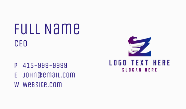 Eagle Wings Letter Z Business Card Design Image Preview
