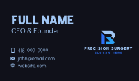 Blue Firm Letter R Business Card Image Preview