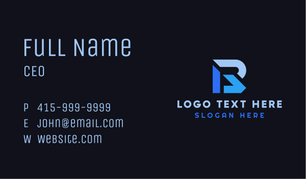 Blue Firm Letter R Business Card Design Image Preview