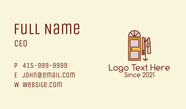 Door Coat Hanger Business Card Design Image Preview