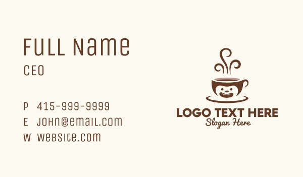 Brewed Coffee  Mascot Business Card Design
