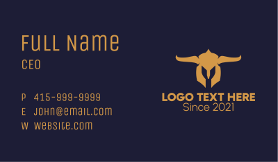 Medieval Helmet Horns  Business Card Image Preview