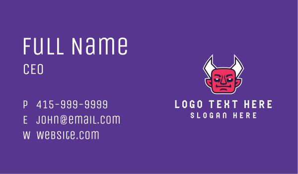 Gaming Devil Mascot Business Card Design Image Preview