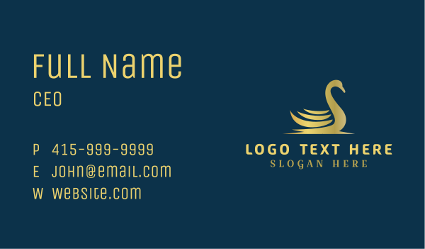 Deluxe Swan Business Business Card Design Image Preview