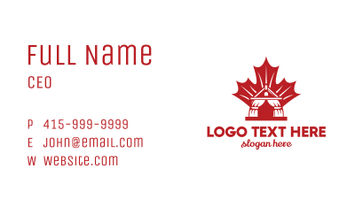 Red Canadian Gazeebo Business Card Image Preview