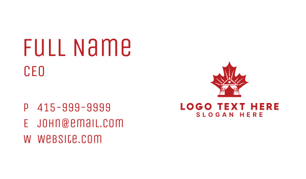 Red Canadian Gazeebo Business Card Design Image Preview