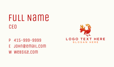 Flaming Chicken Barbecue Business Card Image Preview