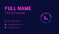 Neon Cyber Letter Business Card Image Preview