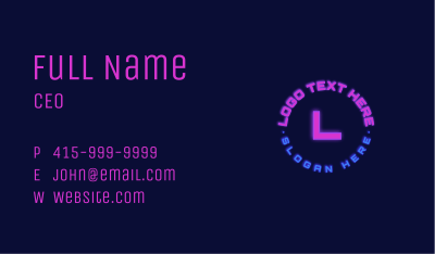 Neon Cyber Letter Business Card Image Preview