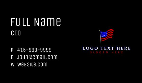 USA Flag Wave Business Card Design Image Preview