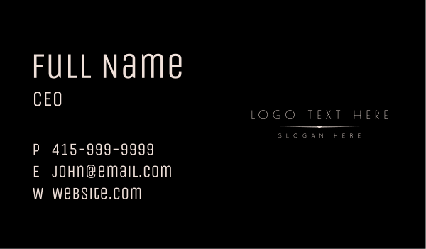 Elegant Minimalist  Wordmark Business Card Design Image Preview