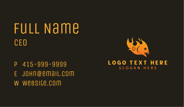 Fish Flame Barbecue Business Card Design Image Preview