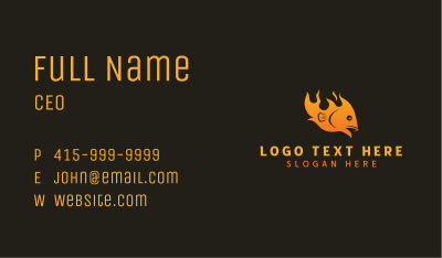 Fish Flame Barbecue Business Card Image Preview