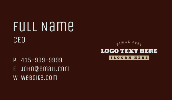 Vintage Rustic Wordmark Business Card Design Image Preview