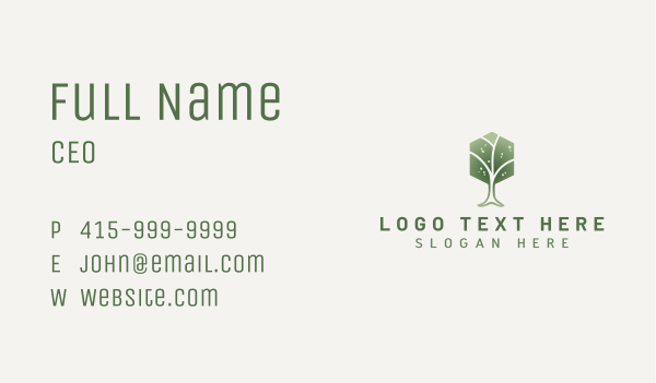 Natural Hexagon Tree Business Card Design Image Preview