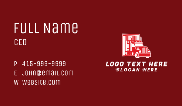 Red Truck Logistics Business Card Design Image Preview