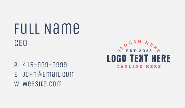 Masculine Rustic Wordmark Business Card Design Image Preview