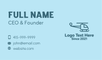 Blue Minimalist Helicopter  Business Card Image Preview