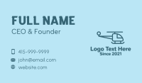 Blue Minimalist Helicopter  Business Card Design