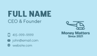 Blue Minimalist Helicopter  Business Card Image Preview