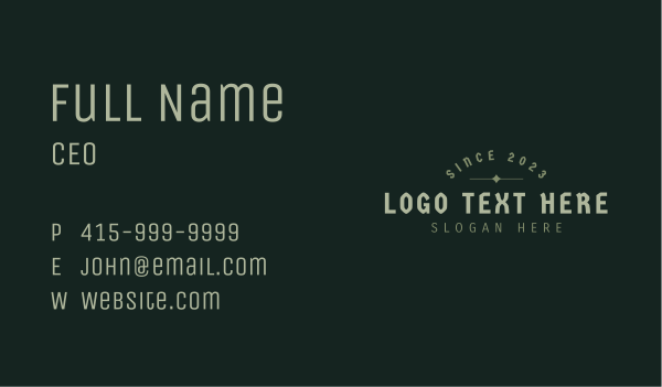 Tattoo Gothic Wordmark Business Card Design Image Preview