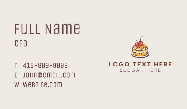 Cherry Cake Pastry Business Card Design Image Preview