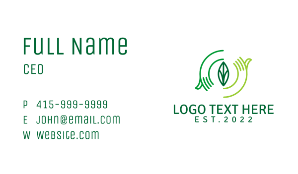 Organic Leaf Gardening  Business Card Design Image Preview
