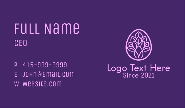 Purple Easter Plant  Business Card Design Image Preview