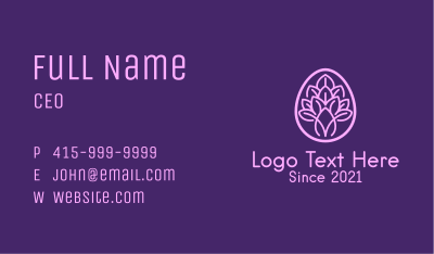 Purple Easter Plant  Business Card Image Preview