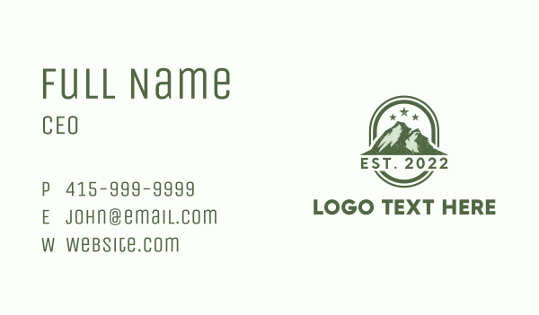 Green Mountain Camping  Business Card Design Image Preview