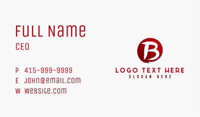Round Brush Letter B Business Card Image Preview