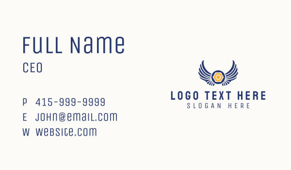 Wings Machine Shop  Business Card Design Image Preview