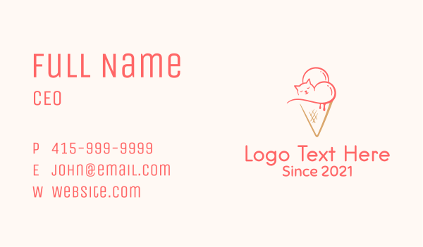 Cat Ice Cream  Business Card Design Image Preview