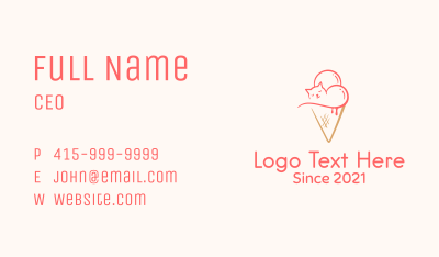 Cat Ice Cream  Business Card Image Preview