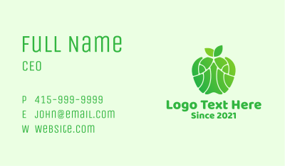 Green Healthy Apple Business Card Image Preview