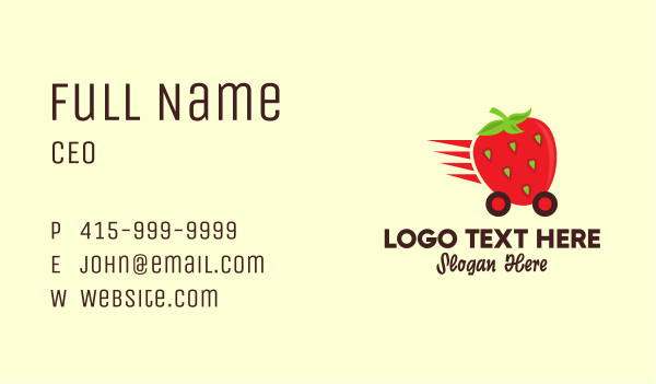 Strawberry Express Delivery Business Card Design Image Preview