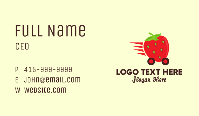 Strawberry Express Delivery Business Card Image Preview