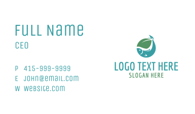 Simple Fish Leaf Business Card Image Preview
