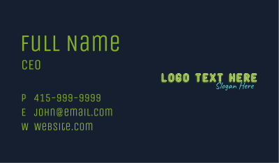 Neon Brand Wordmark Business Card Image Preview