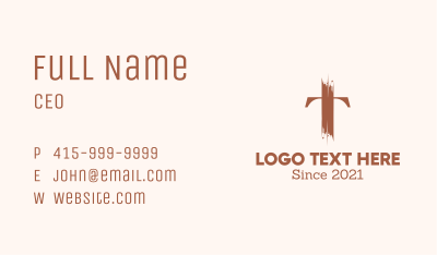 Brown Letter T Painter Business Card