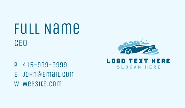 Blue Car Wash Suds Business Card Design Image Preview