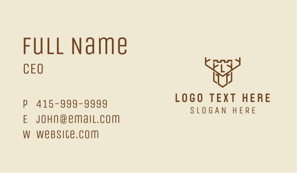Stag Turret Letter  Business Card Design Image Preview